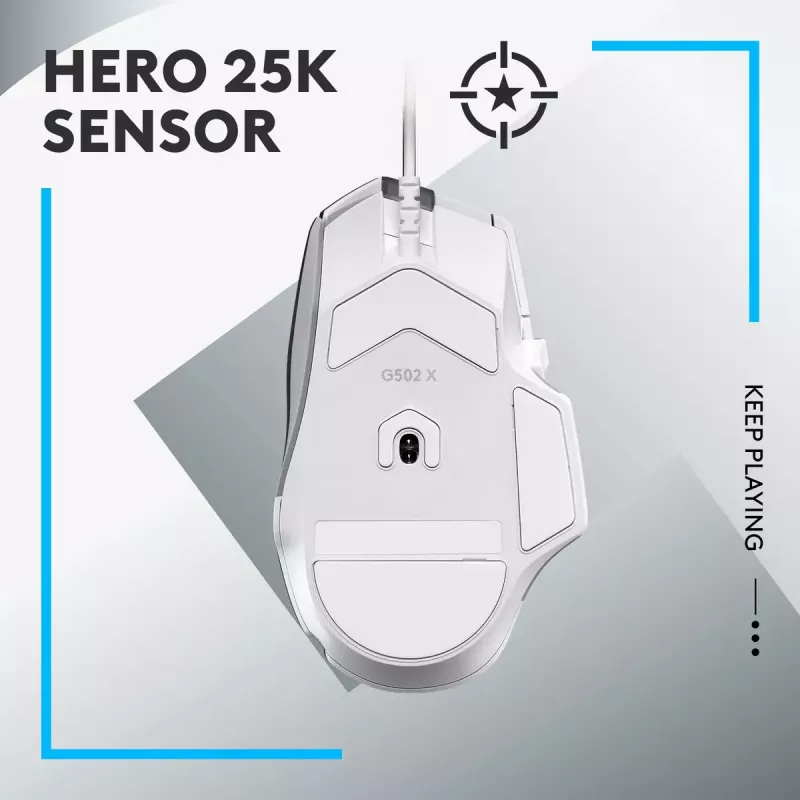 LOGITECH G502 X Gaming Mouse - USB - White