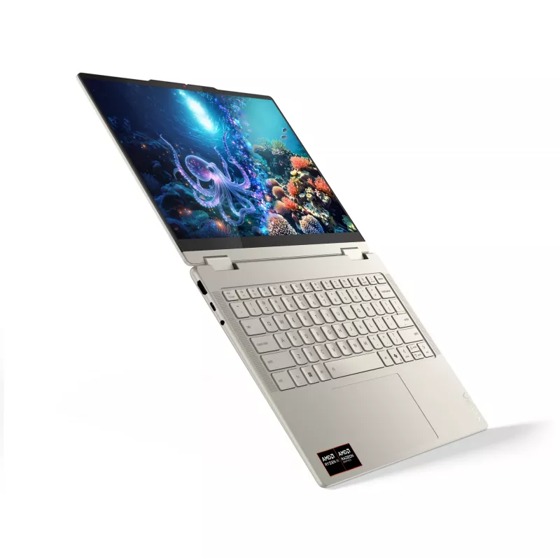 Lenovo Yoga 7 2-in-1 14AKP10 Copilot+ PC AMD Ryzen™ AI 7 350 hibrīds (2-in-1) 35,6 cm (14 collas) skārienjūtīgs 2.8K 16 GB LPDDR5x-SDRAM 1 TB SSD Wi-Fi 7 (802.11be) Windows 11 Home vācu pelēks