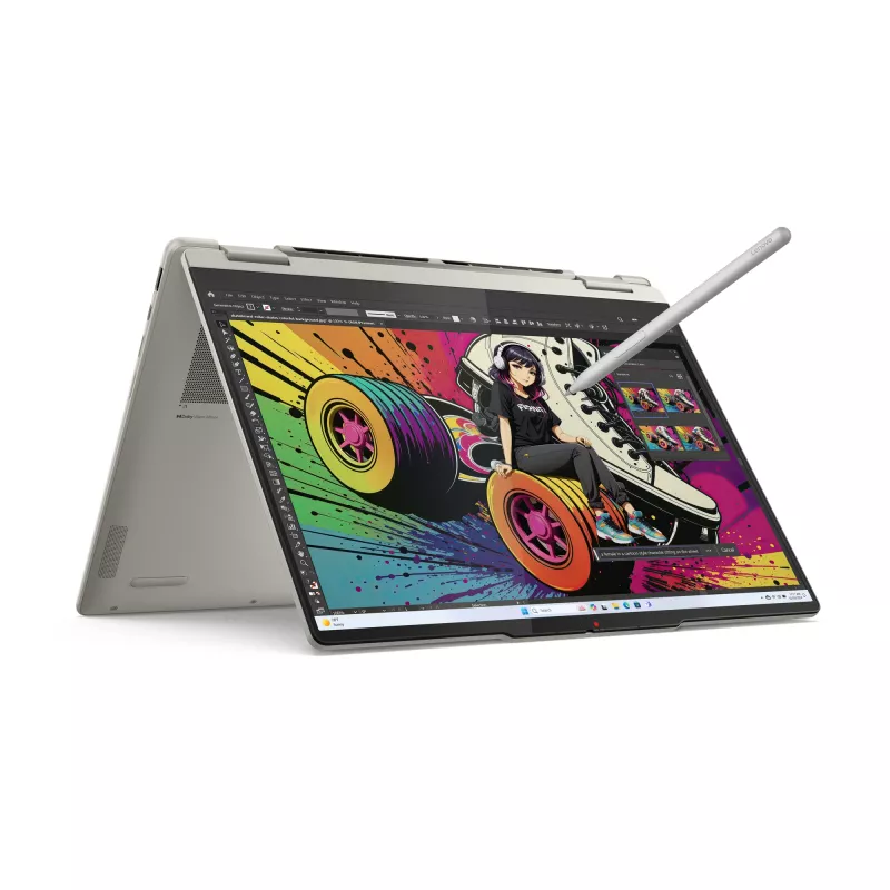 Lenovo Yoga 7 2-in-1 14AKP10 Copilot+ PC AMD Ryzen™ AI 7 350 hibrīds (2-in-1) 35,6 cm (14 collas) skārienjūtīgs 2.8K 16 GB LPDDR5x-SDRAM 1 TB SSD Wi-Fi 7 (802.11be) Windows 11 Home vācu pelēks