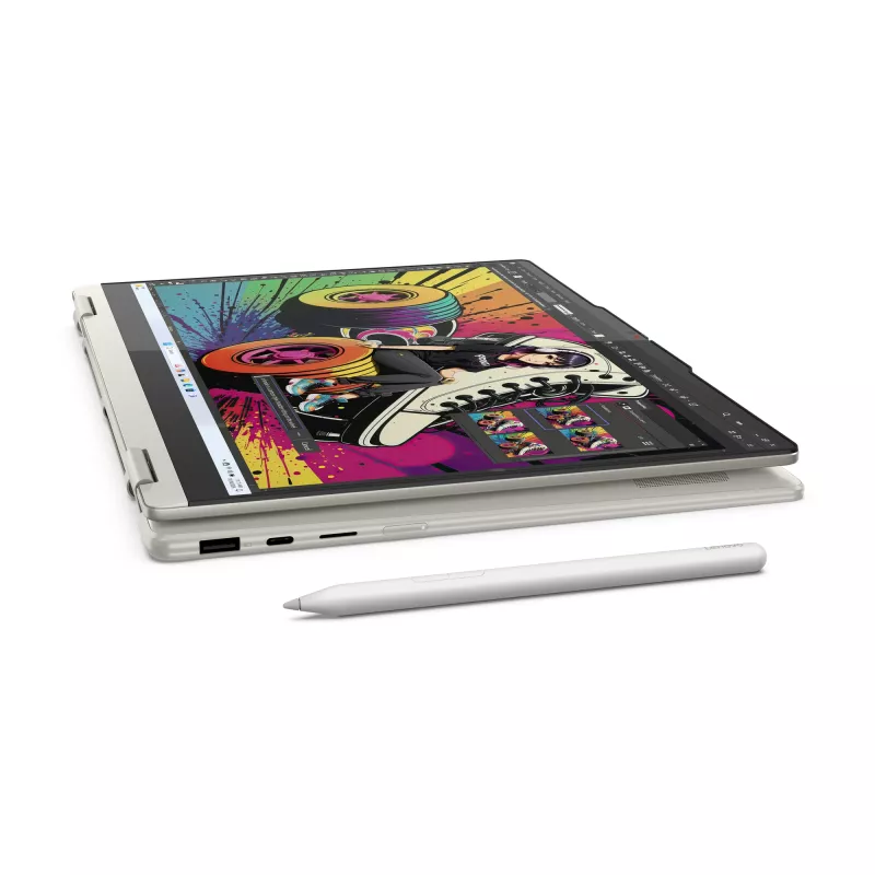 Lenovo Yoga 7 2-in-1 14AKP10 Copilot+ PC AMD Ryzen™ AI 7 350 hibrīds (2-in-1) 35,6 cm (14 collas) skārienjūtīgs 2.8K 16 GB LPDDR5x-SDRAM 1 TB SSD Wi-Fi 7 (802.11be) Windows 11 Home vācu pelēks