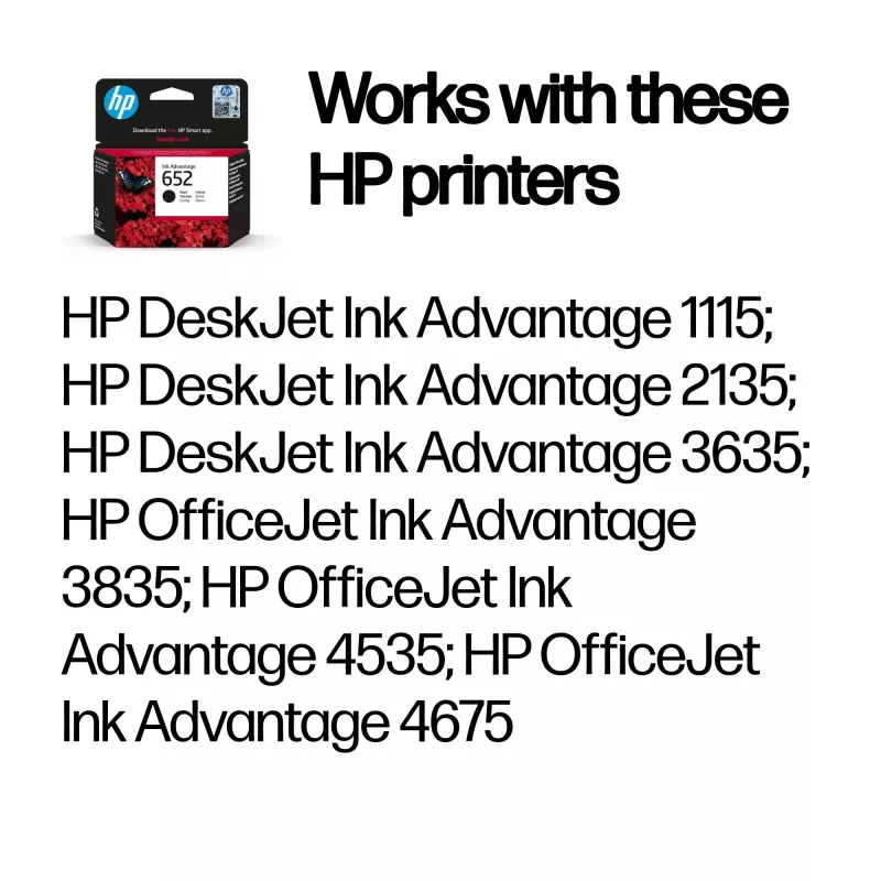 HP 652 Melns Oriģināls Ink Advantage kasetne
