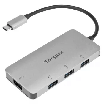 Targus ACH226EU saskarnes centrmezgls USB 3.2 Gen 1 (3.1 Gen 1) Type-C 5000 Mbit/s sudraba krāsā