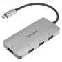 Targus ACH226EU saskarnes centrmezgls USB 3.2 Gen 1 (3.1 Gen 1) Type-C 5000 Mbit/s sudraba krāsā