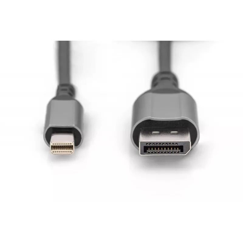 DIGITUS mini DP uz DP 8K 60Hz. DP 1.4 Alumīnija korpuss Melns 2m