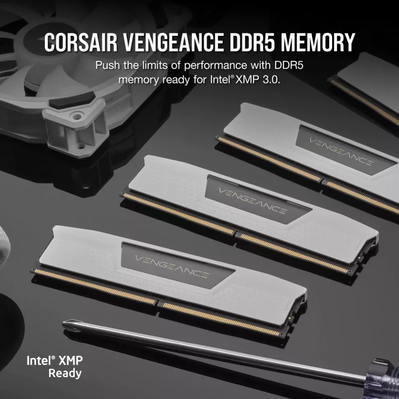 CORSAIR atmiņa 32GB (2x16gb) DDR5 Dram 6000mt/s CL36 AMD Expo & Intel Xmp atmiņas komplekts Vengeance balts