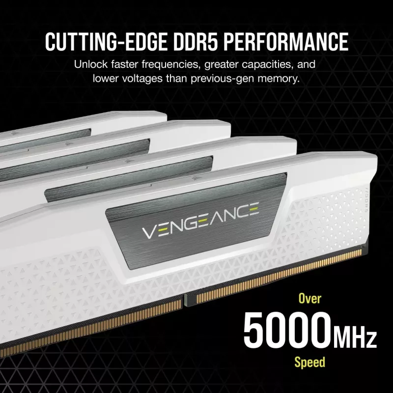 CORSAIR atmiņa 32GB (2x16gb) DDR5 Dram 6000mt/s CL36 AMD Expo & Intel Xmp atmiņas komplekts Vengeance balts