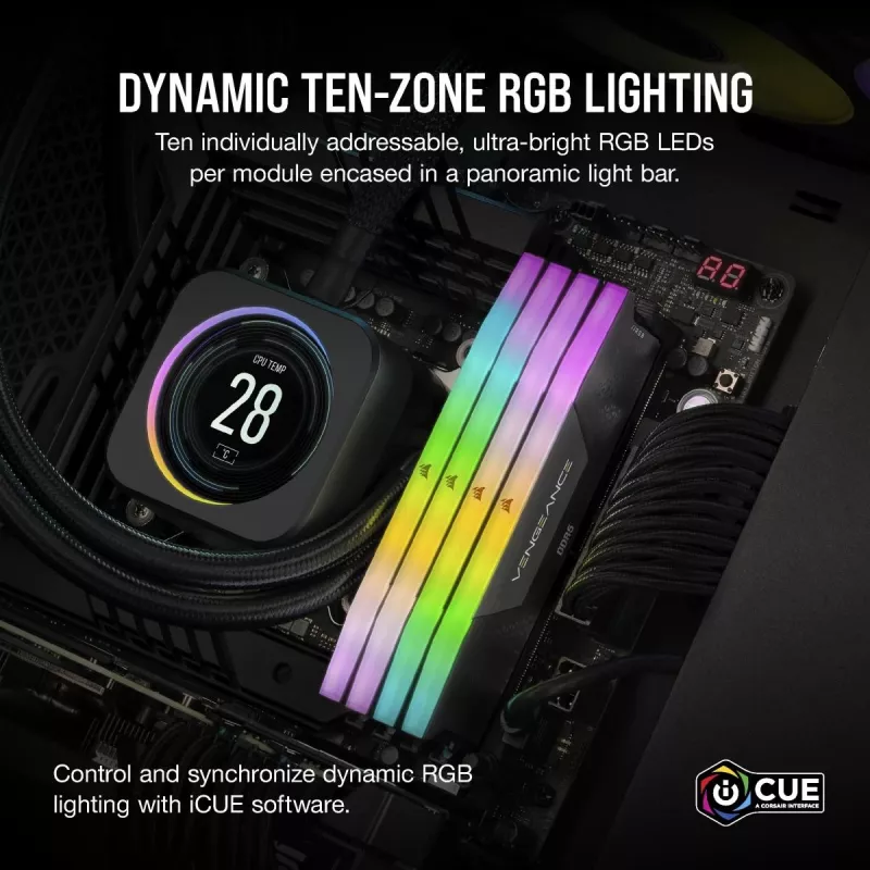 CORSAIR Memory 32GB DDR5 4800MHz (2x16gb) Vengeance RGB