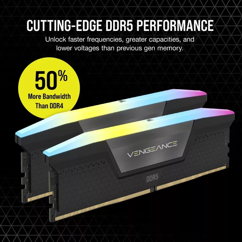 CORSAIR Memory 32GB DDR5 4800MHz (2x16gb) Vengeance RGB