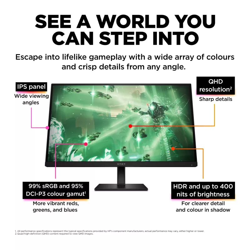OMEN by HP 27 collu QHD 165Hz spēļu monitors - OMEN 27q