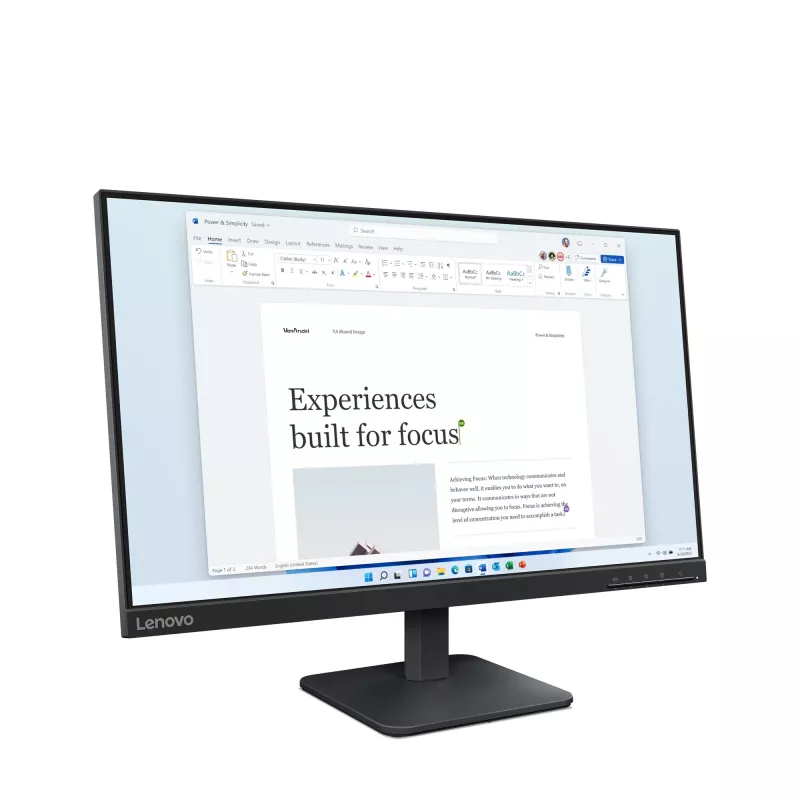 Lenovo L24-4e datora monitors 60,5 cm (23,8 collas) 1920 x 1080 pikseļi Full HD LCD Melns