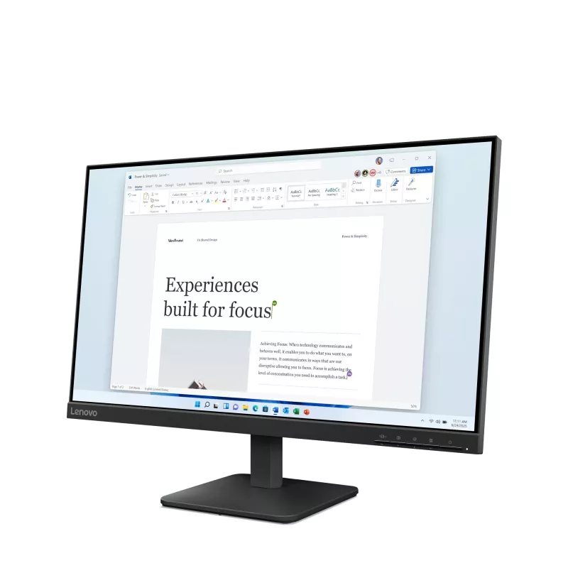 Lenovo L24-4e datora monitors 60,5 cm (23,8 collas) 1920 x 1080 pikseļi Full HD LCD Melns