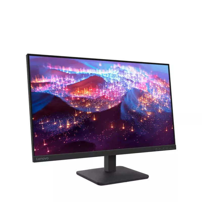 Monitors Lenovo L27-4e 27 collas Full HD IPS LCD 1920x1080, 100 Hz, 6 ms, 300 cd/m², VESA 100x100, HDMI un VGA, Raven Black