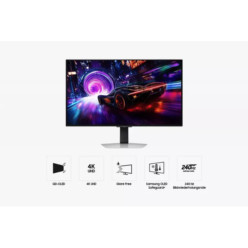 Samsung S32FG814SU datora monitors 81,3 cm (32 colli) 3840 x 2160 pikseļi 4K Ultra HD OLED Sudrabs