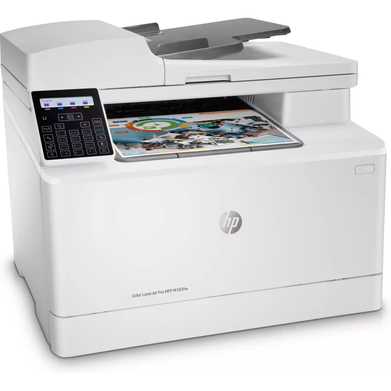 HP Color LaserJet Pro MFP M183fw, lāzerprinteris, krāsu druka, 600 x 600 DPI, A4, tiešā druka, balts