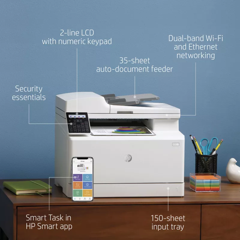HP Color LaserJet Pro MFP M183fw, lāzerprinteris, krāsu druka, 600 x 600 DPI, A4, tiešā druka, balts