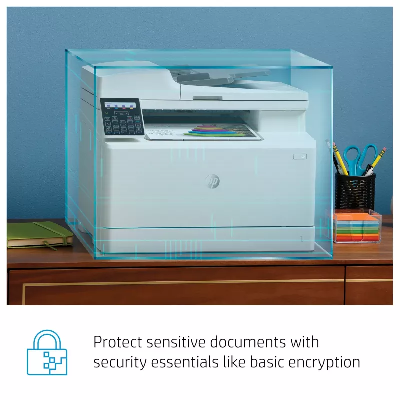 HP Color LaserJet Pro MFP M183fw, lāzerprinteris, krāsu druka, 600 x 600 DPI, A4, tiešā druka, balts