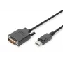 DIGITUS DisplayPort adaptera kabelis, DP - DVI (24+1) M/M, 2m ar fiksatoru, DP 1.2 savietojams, CE, melns