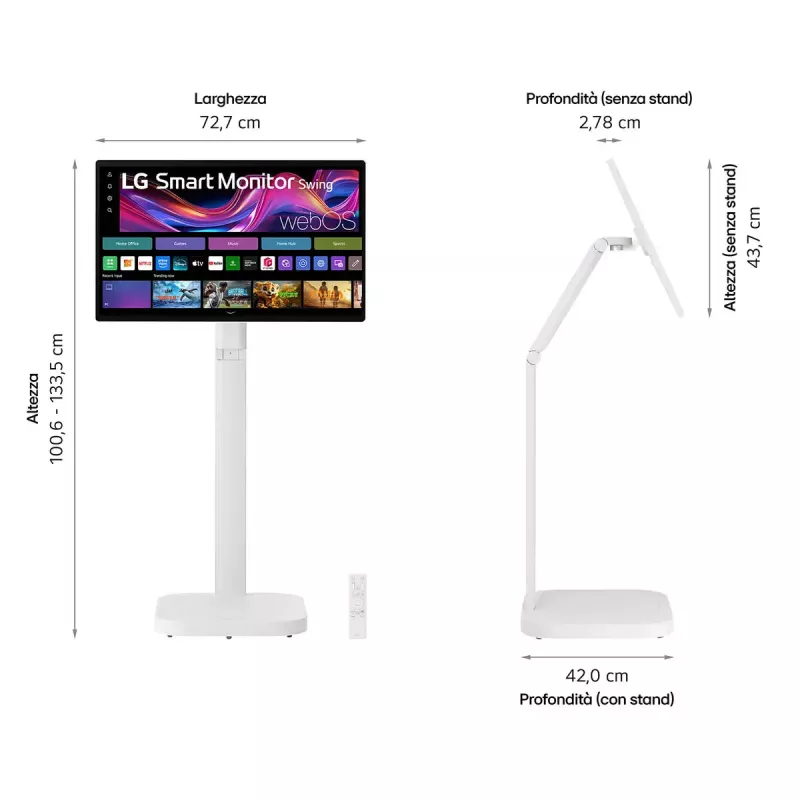 LG 32U889SA-W datora monitors 80 cm (31,5 collu) 3840 x 2160 pikseļi 4K Ultra HD LCD skārienekrāns Kiosks Balts
