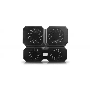 Dzesēšanas paliktnis DeepCool MULTI CORE X6 — 4 ventilatori, līdz 15,6 collu klēpjdatoriem, USB barošana, 380×295×24 mm, 2 USB porti