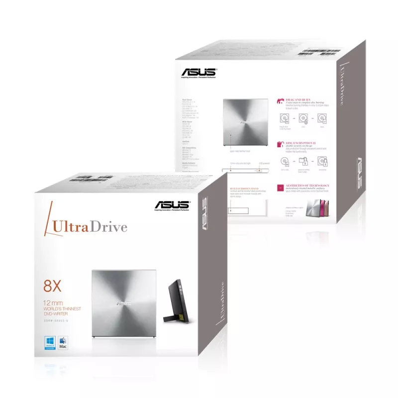 ASUS SDRW-08U5S-U optiskais diskdzinis DVD Super Multi DL metālisks