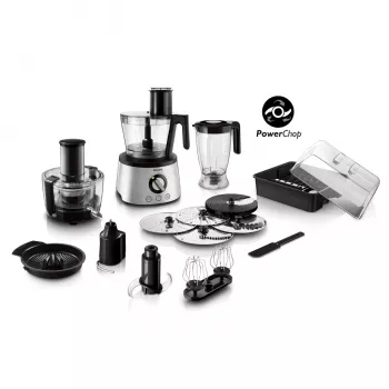 Virtuves kombains Philips HR7778/00 3,4 L bļoda, 1300 W, 32 funkcijas, 12 ātrumi, nerūsējošais tērauds