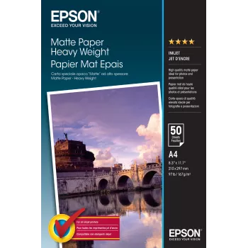 Epson Matte Paper Heavy Weight - A4 - 50 loksnes