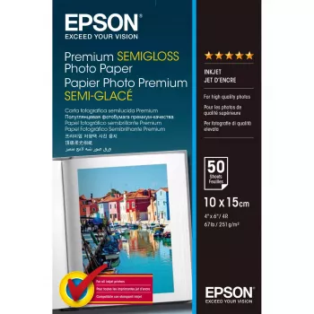 Epson Premium puspīdīgais foto papīrs - 10x15cm - 50 loksnes