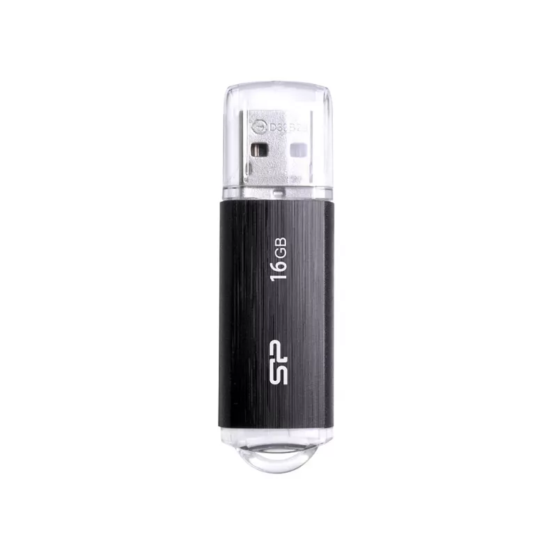 SILICON POWER Ultima U02 - 16GB USB zibatmiņa - USB 2.0 - Melna (moq-30)
