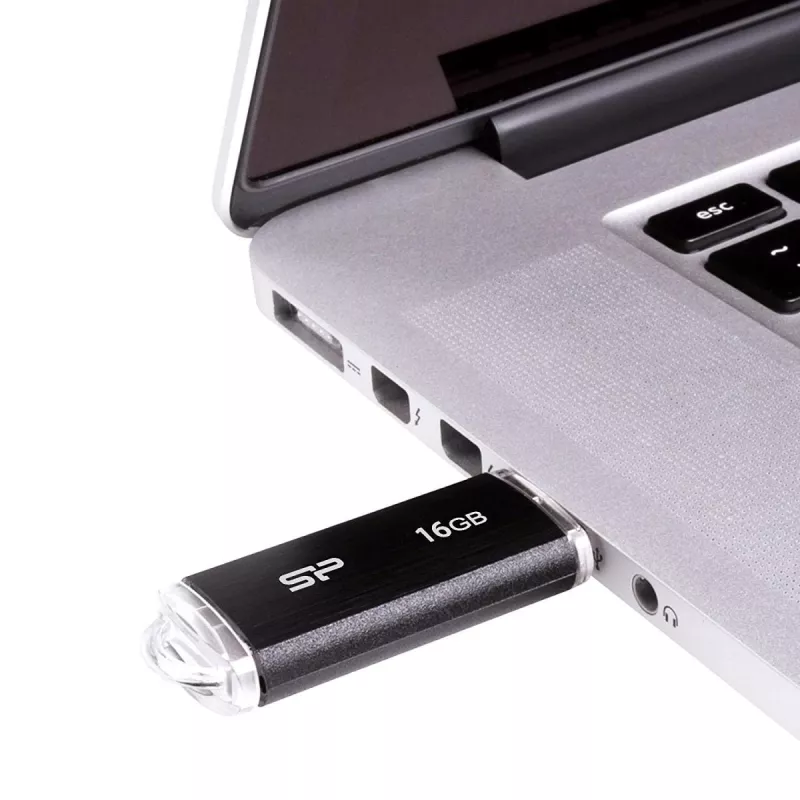 SILICON POWER Ultima U02 - 16GB USB zibatmiņa - USB 2.0 - Melna (moq-30)