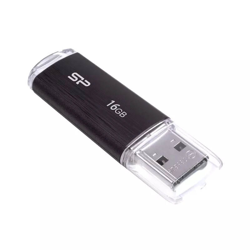 SILICON POWER Ultima U02 - 16GB USB zibatmiņa - USB 2.0 - Melna (moq-30)