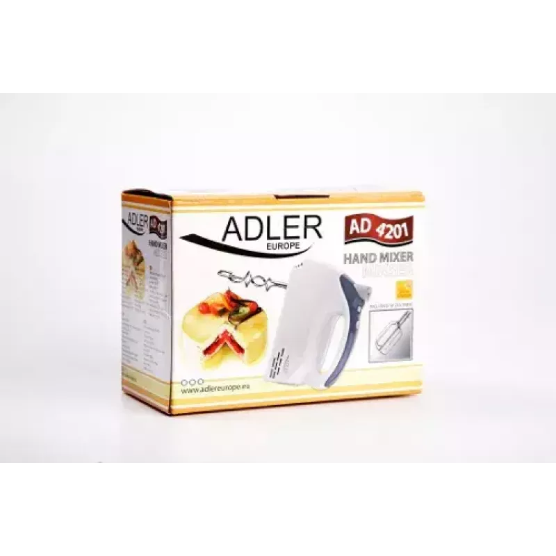 Rokas mikseris Adler AD 4201 g — 300 W, 1 kg, pelēks/balts
