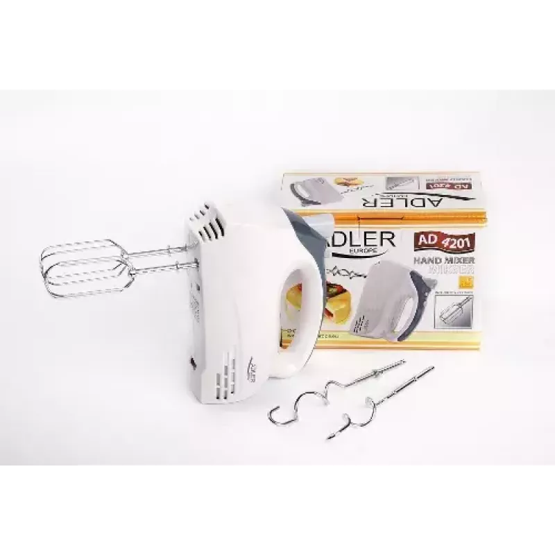 Rokas mikseris Adler AD 4201 g — 300 W, 1 kg, pelēks/balts