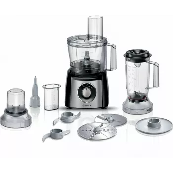 Virtuves kombains Bosch MCM3501M — 800 W, 2,3 l bļoda, melns, 2 ātrumi, impulsa režīms, blenderis un mini smalcinātājs