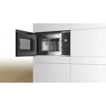 Bosch Serie 4 BFL523MS0 mikroviļņu krāsns melns, nerūsējošais tērauds Solo mikroviļņu krāsns Iebūvējams 20 L 800 W