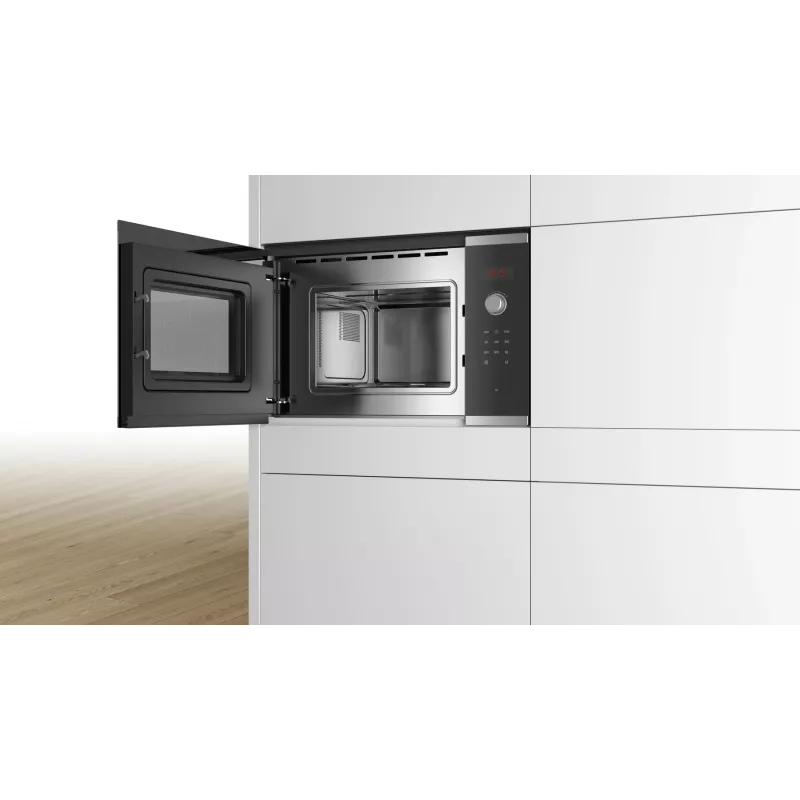 Bosch Serie 4 BFL523MS0 mikroviļņu krāsns melns, nerūsējošais tērauds Solo mikroviļņu krāsns Iebūvējams 20 L 800 W