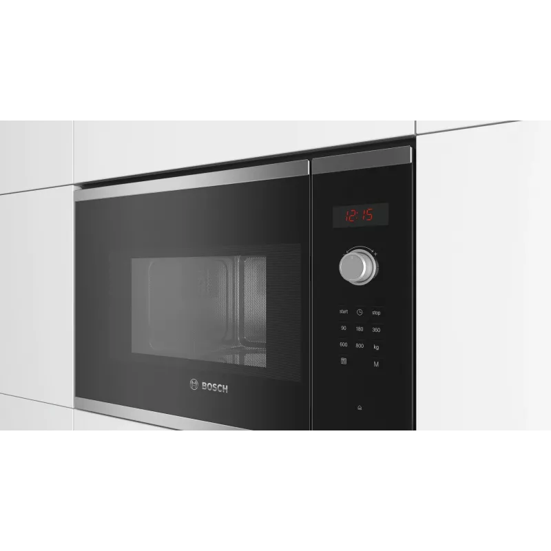 Bosch Serie 4 BFL523MS0 mikroviļņu krāsns melns, nerūsējošais tērauds Solo mikroviļņu krāsns Iebūvējams 20 L 800 W