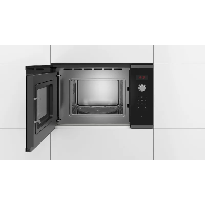 Bosch Serie 4 BFL523MS0 mikroviļņu krāsns melns, nerūsējošais tērauds Solo mikroviļņu krāsns Iebūvējams 20 L 800 W