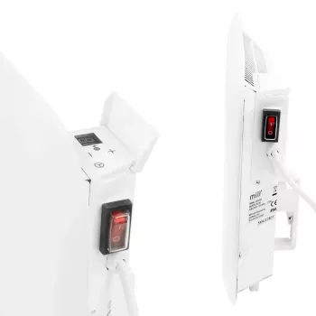 Mill alumīnija paneļu telpas konvekcijas sildītājs IB250, 250 W, piemērots telpām līdz 5 m², balts