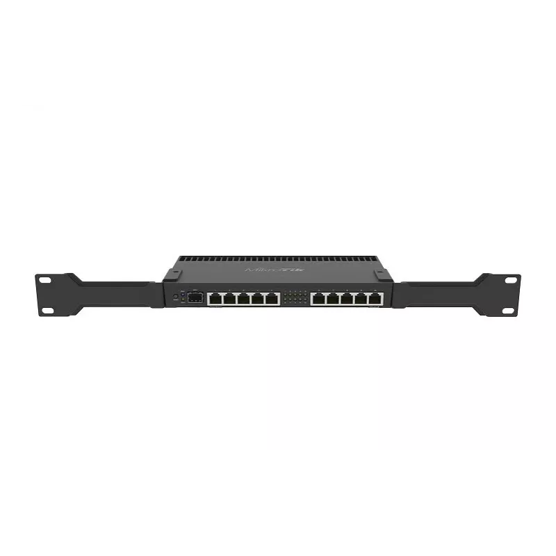 Vadu maršrutētājs MikroTik RB4011IGS+RM — 10x Gigabit RJ-45, 1x SFP+, 1.4 GHz 4-kodolu, 1 GB RAM, Rack 1U, PoE izeja