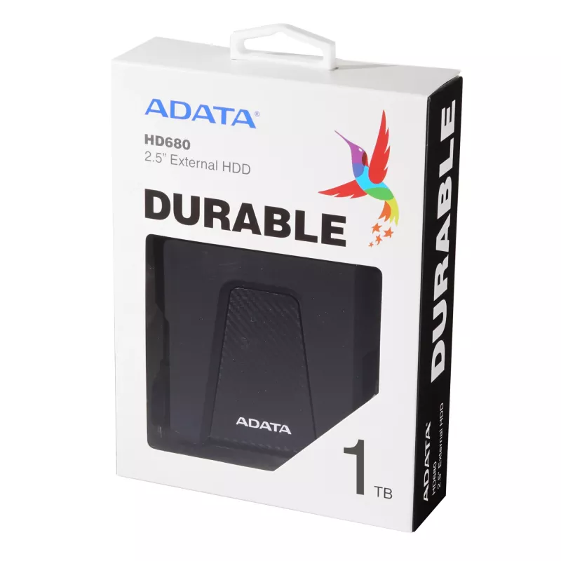 Ārējais cietais disks ADATA 1TB USB 3.2 Gen 1 HD680 — 1 TB, USB 3.2 Gen 1, melns, pārnēsājams HDD