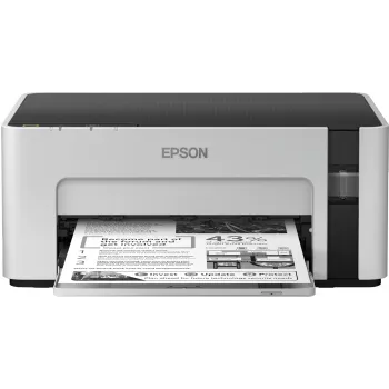 Tintes printeris Epson EcoTank ET‑M1100 — melnbalts, A4, 32 lpp/min, 1440×720 dpi, iebūvēta tintes tvertne, USB 2.0, pelēks/melns