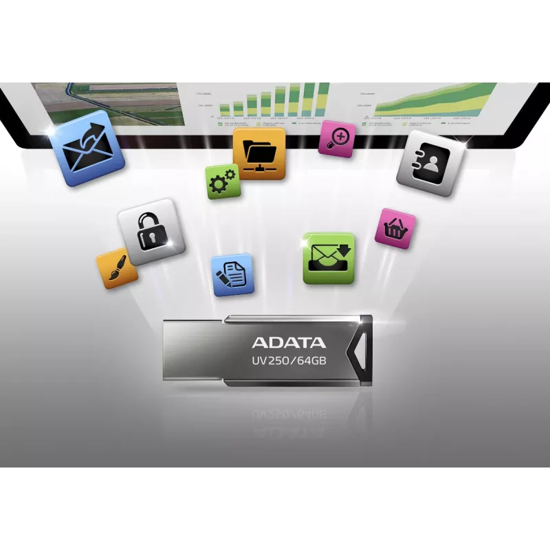 ADATA UV250 USB zibatmiņas disks 16 GB USB Type-A 2.0 Sudraba