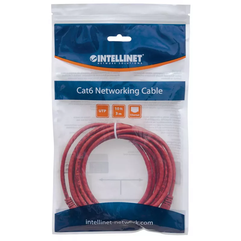 Goobay tīkls komutācijas kabelis, Cat5e, 3m, Red, CCA, U/UTP, PVC, RJ45, Gold Plated Contacts, Snagless, Booted, Lifetime Warranty