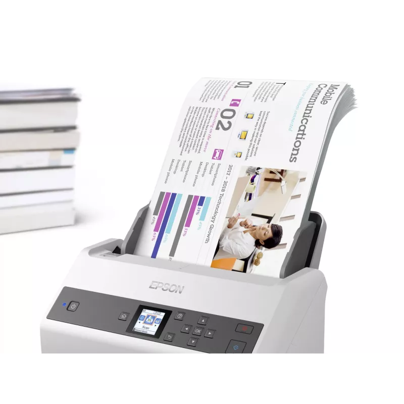 Epson WorkForce DS-870 lokšņu padeves skeneris 600 x 600 DPI A4 Pelēks, Balts