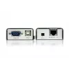 ATEN MINI USB VGA KVM paplašinātājs (100 m), raidītājs un uztvērējs, vadu, 100 m, Cat5, 1920 x 1200 pikseļi, melns