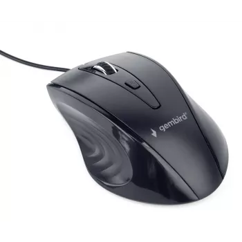 GEMBIRD USB optiskā labās rokas pele MUS-4B-02 — 1200 DPI, 4 pogas, vadu, melna