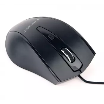 GEMBIRD USB optiskā labās rokas pele MUS-4B-02 — 1200 DPI, 4 pogas, vadu, melna