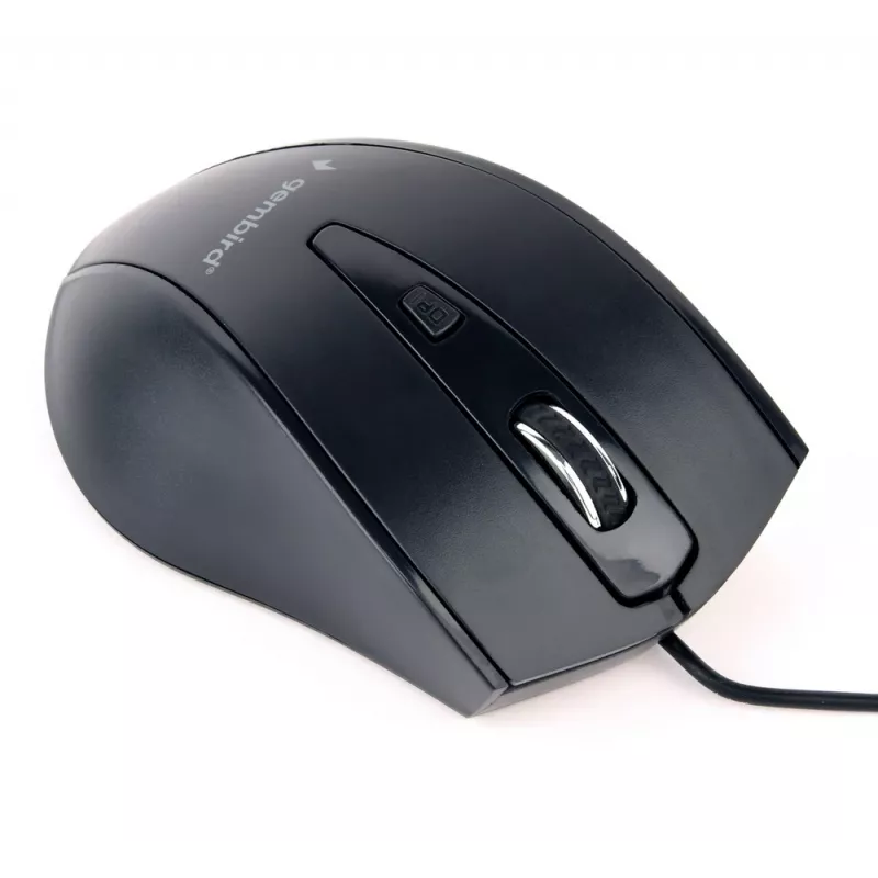 GEMBIRD USB optiskā labās rokas pele MUS-4B-02 — 1200 DPI, 4 pogas, vadu, melna