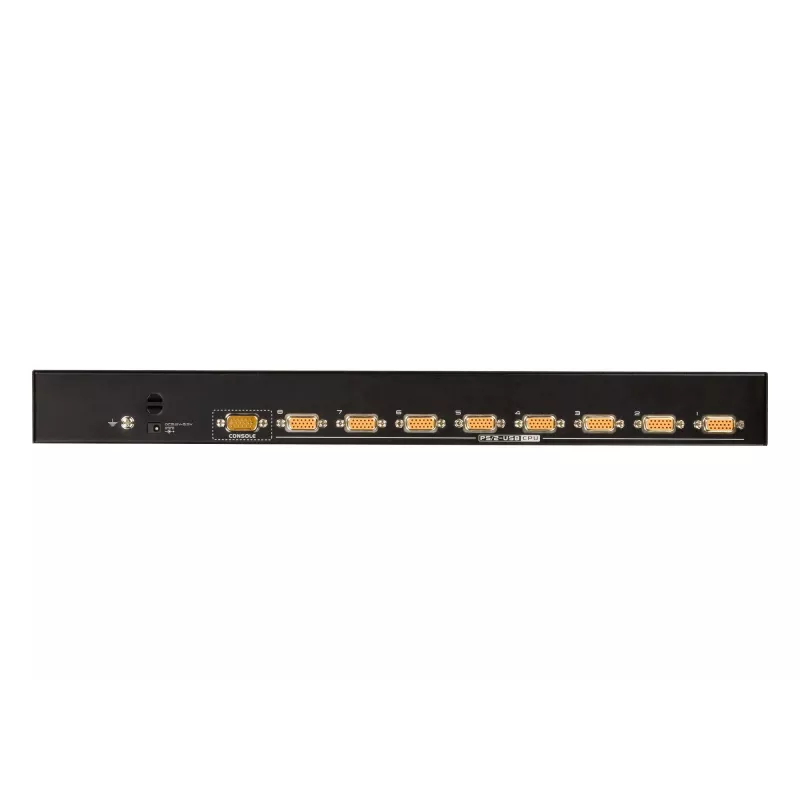 ATEN 8 portu USB - PS/2 VGA KVM slēdzis, 2048 x 1536 pikseļi, QXGA, stiprināšana statīvā, 5 W, 1U, melns