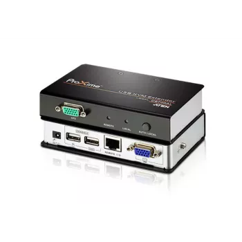 ATEN USB VGA KVM pagarinātājs (150m), Raidītājs un uztvērējs, Vadu, 150 m, Cat5e, 1920 x 1200, 1600 x 1200, 1280 x 1024, Melna, Pelēka